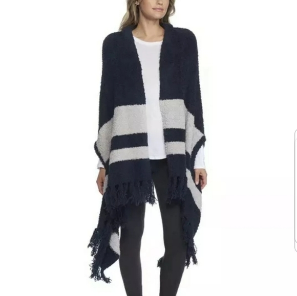 Barefoot Dreams Accessories - Barefoot Dreams the Cozychic Malibu Wrap in Oyster